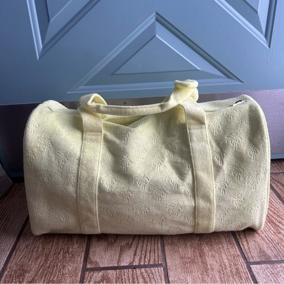 Stoney Clover x Target Yellow Terry Cloth Embossed Palm Tree Duffle Bag Beach - Picture 5 of 11